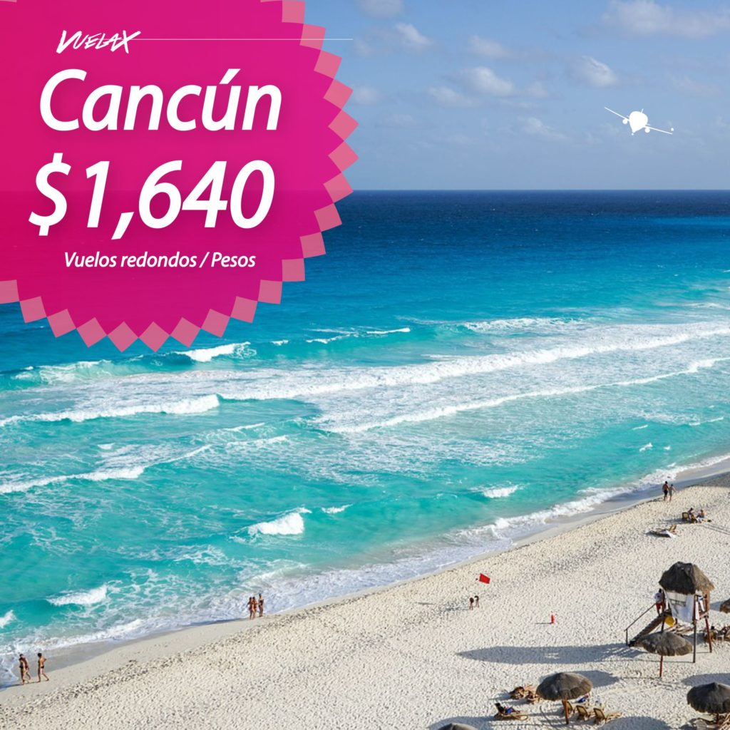 CDMX a Cancún 1,640. ¡Opción de renta de auto desde 58 pesos por 3